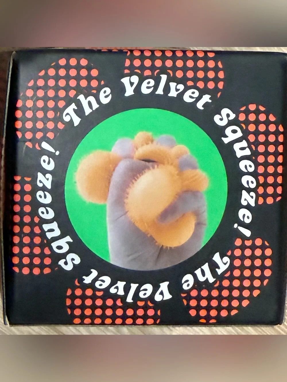 SCHYLLING NEEDOH FLOWER POWER ORANGE FUZZ BALL VELVET SQUEEZE TOY NEW IN BOX